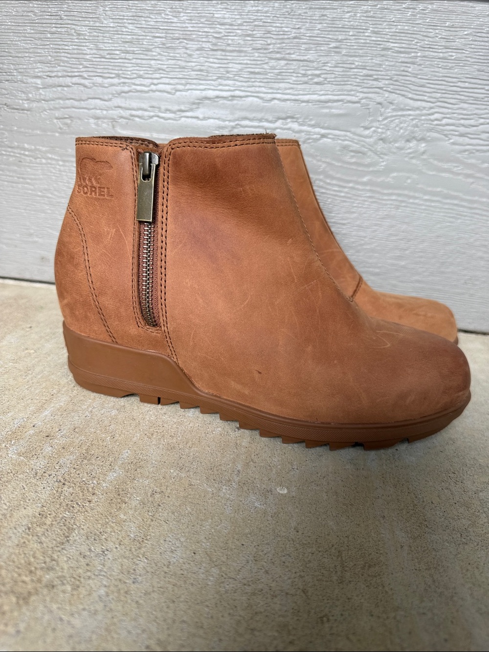 Sorel Evie Zip waterproof leather ankle boots